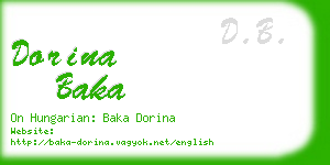dorina baka business card